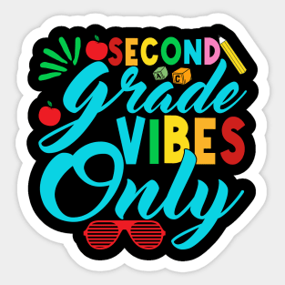 2nd Grade Vibes Teachers Boys Girls Funny Back To School Sticker